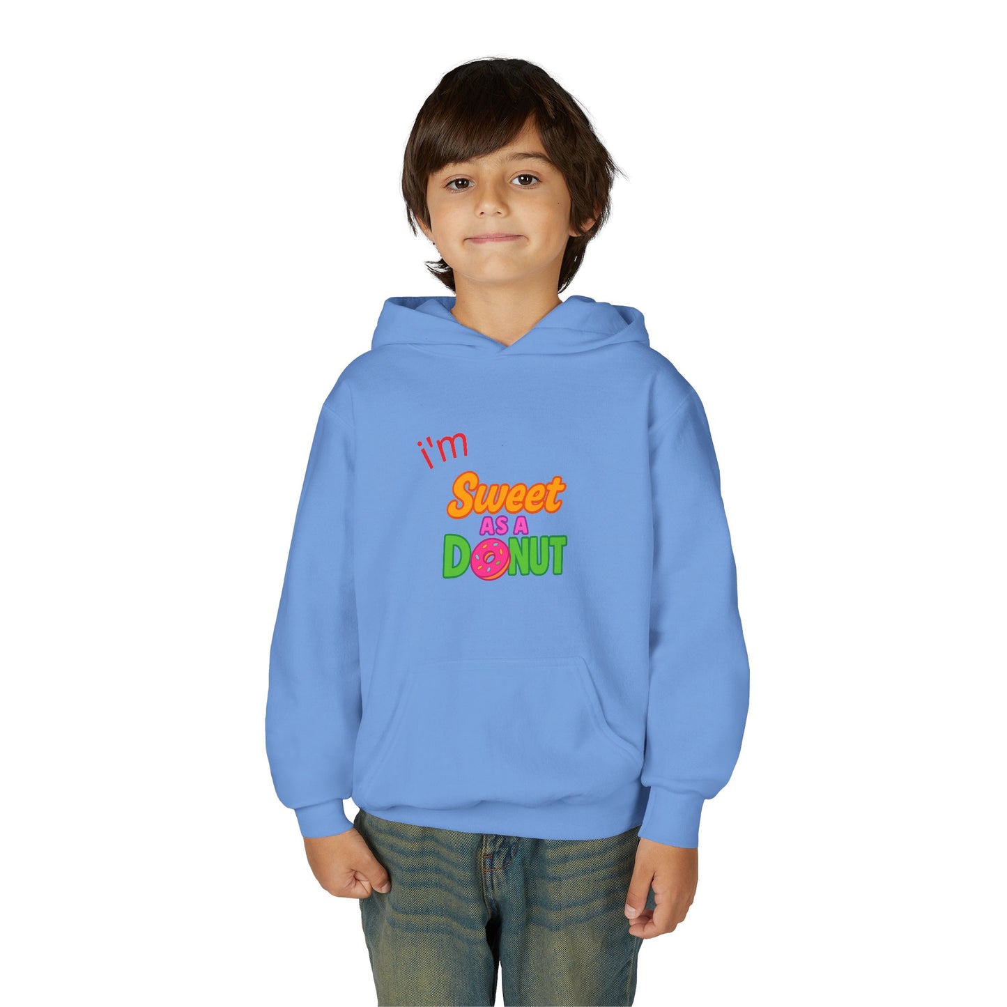 Youth Hooded Sweatshirt - Sweet as a Donut - Kids' Cozy Fashion, Birthday Gift, Cute Apparel, Fun Party Wear, Everyday Style