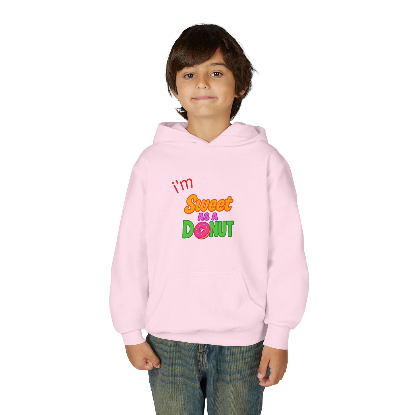 Youth Hooded Sweatshirt - Sweet as a Donut - Kids' Cozy Fashion, Birthday Gift, Cute Apparel, Fun Party Wear, Everyday Style
