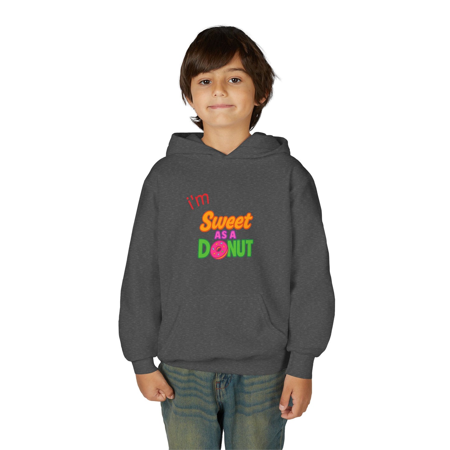 Youth Hooded Sweatshirt - Sweet as a Donut - Kids' Cozy Fashion, Birthday Gift, Cute Apparel, Fun Party Wear, Everyday Style