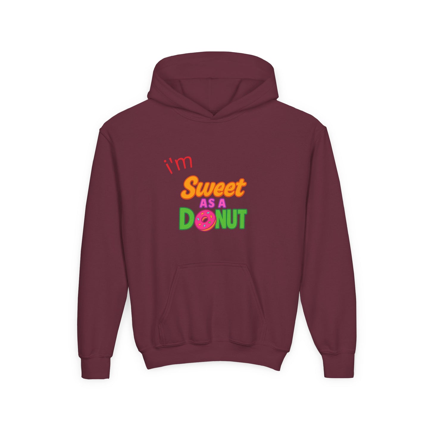 Youth Hooded Sweatshirt - Sweet as a Donut - Kids' Cozy Fashion, Birthday Gift, Cute Apparel, Fun Party Wear, Everyday Style