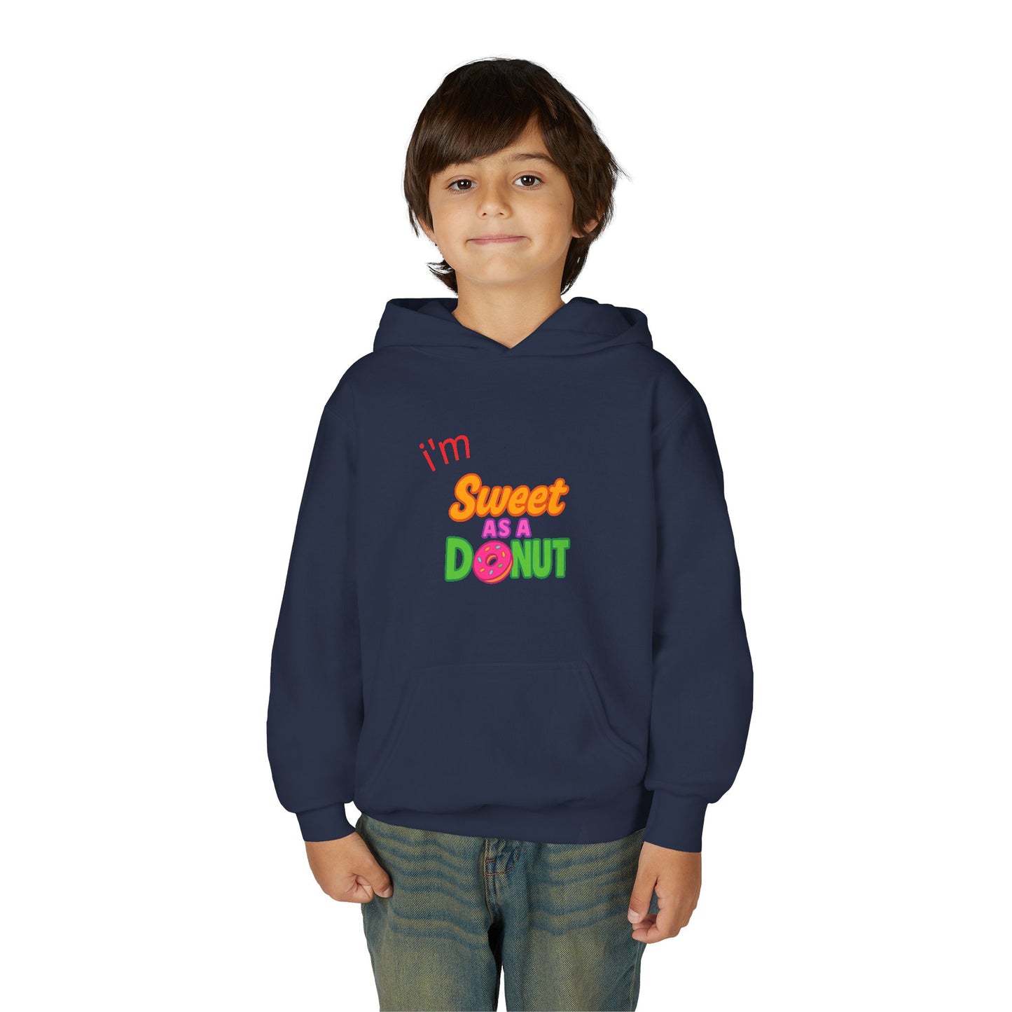 Youth Hooded Sweatshirt - Sweet as a Donut - Kids' Cozy Fashion, Birthday Gift, Cute Apparel, Fun Party Wear, Everyday Style