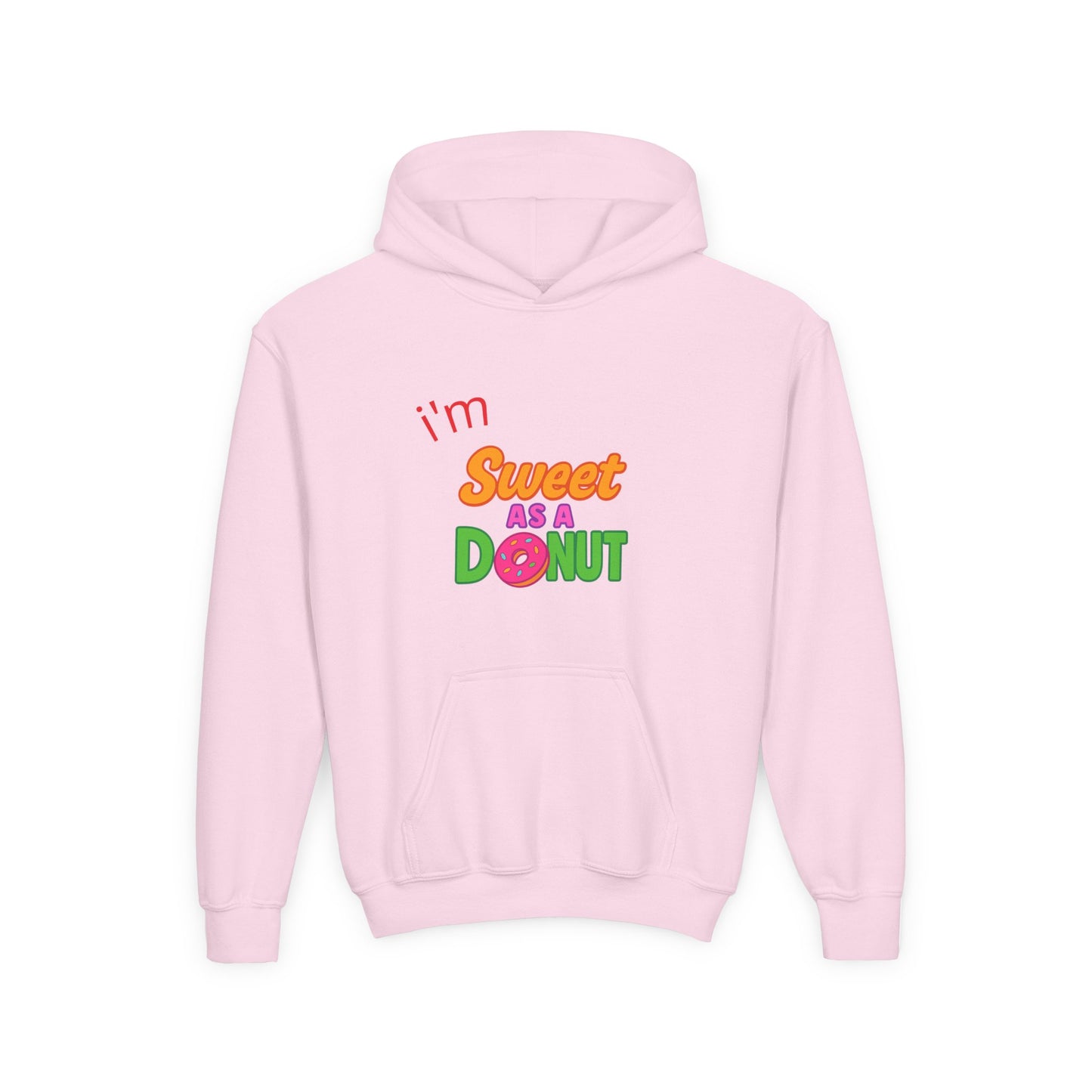 Youth Hooded Sweatshirt - Sweet as a Donut - Kids' Cozy Fashion, Birthday Gift, Cute Apparel, Fun Party Wear, Everyday Style