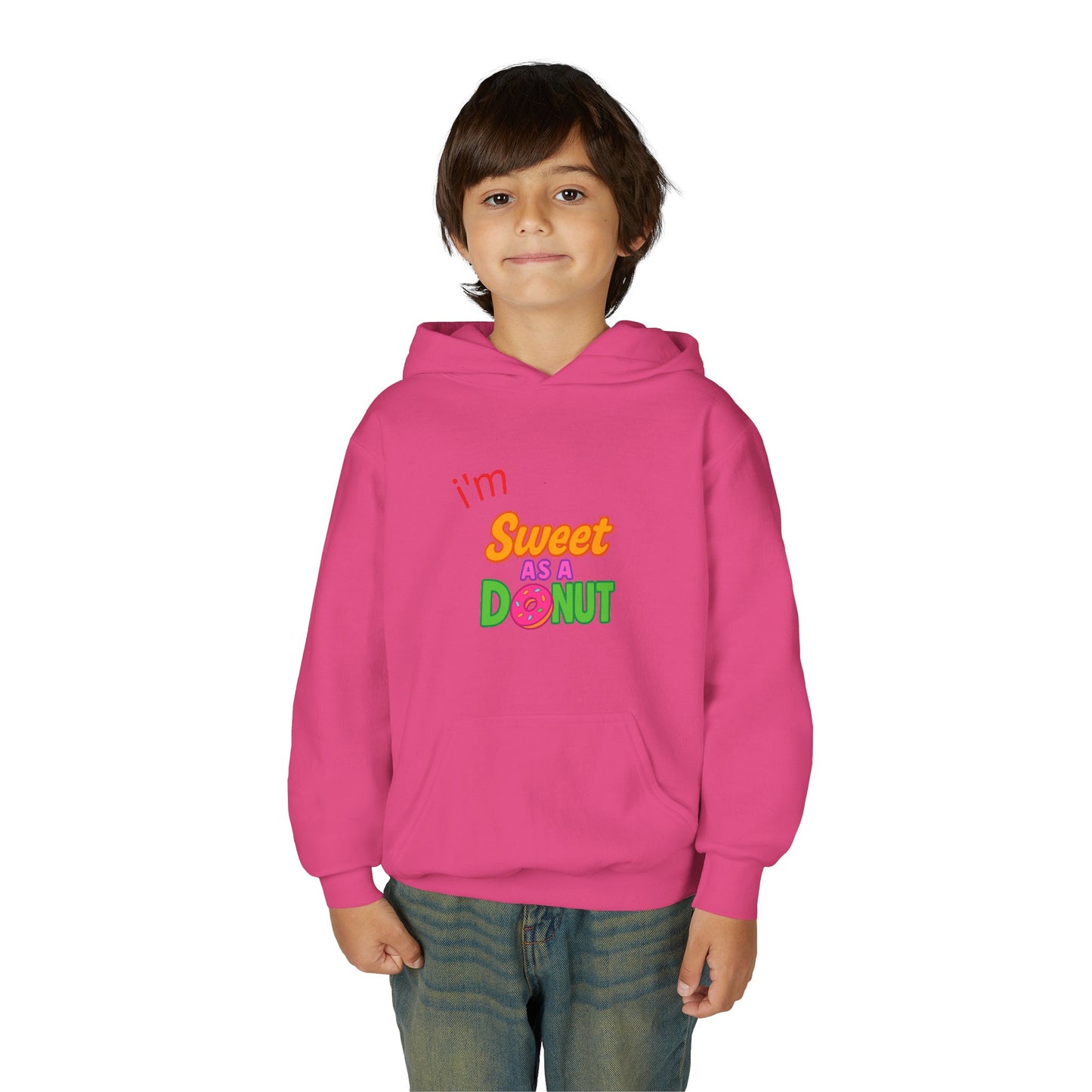 Youth Hooded Sweatshirt - Sweet as a Donut - Kids' Cozy Fashion, Birthday Gift, Cute Apparel, Fun Party Wear, Everyday Style