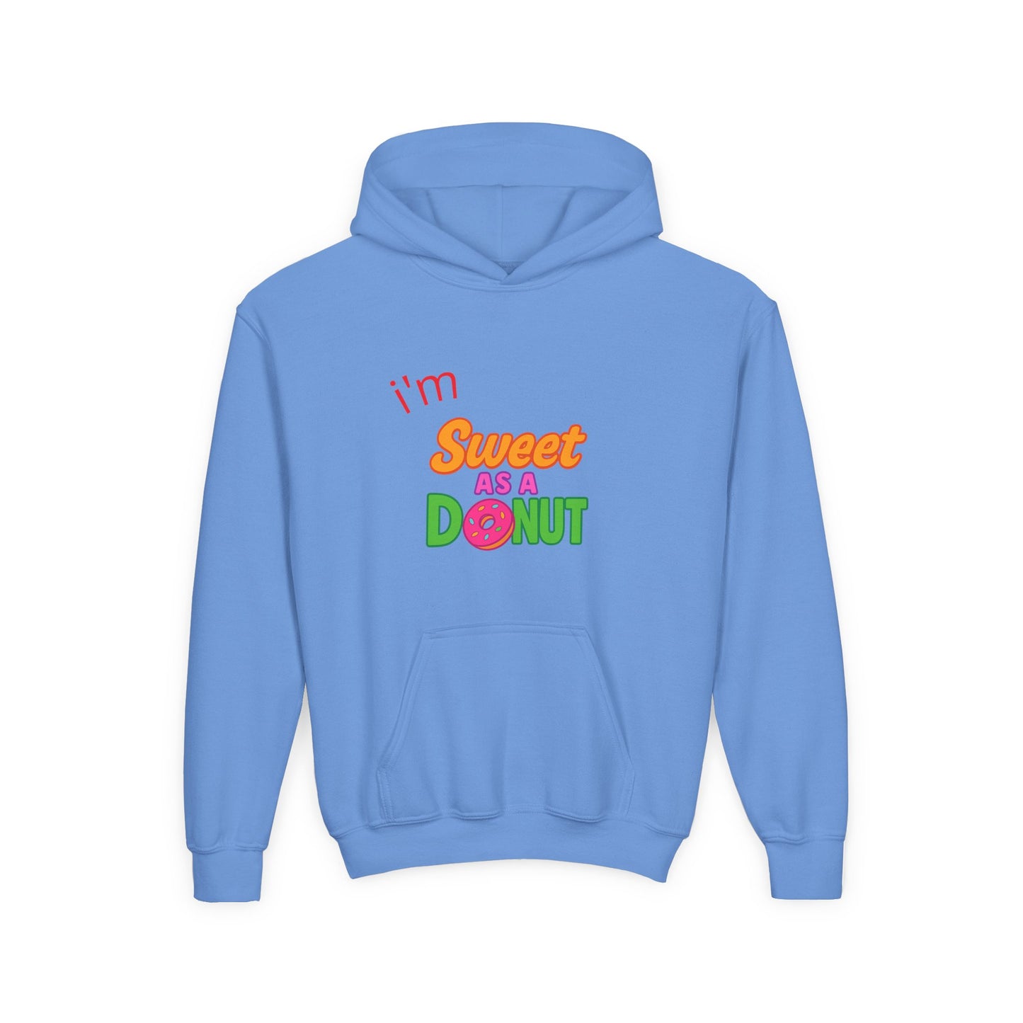 Youth Hooded Sweatshirt - Sweet as a Donut - Kids' Cozy Fashion, Birthday Gift, Cute Apparel, Fun Party Wear, Everyday Style