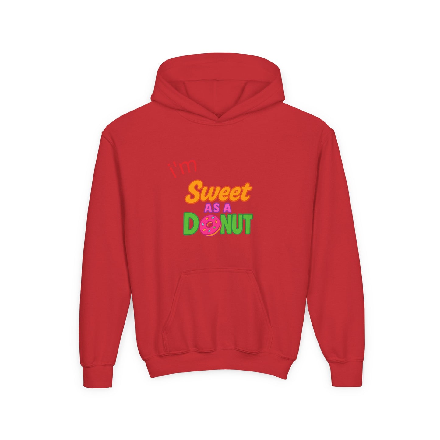 Youth Hooded Sweatshirt - Sweet as a Donut - Kids' Cozy Fashion, Birthday Gift, Cute Apparel, Fun Party Wear, Everyday Style