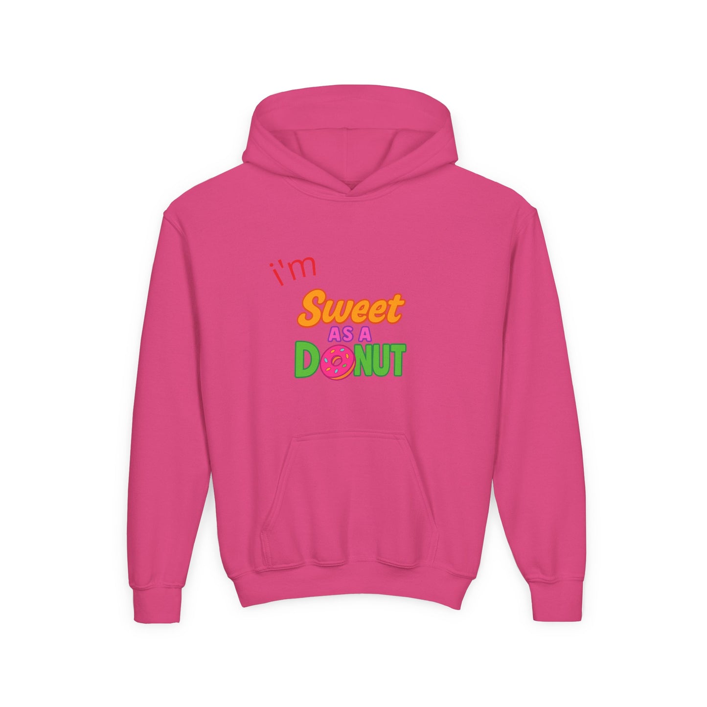 Youth Hooded Sweatshirt - Sweet as a Donut - Kids' Cozy Fashion, Birthday Gift, Cute Apparel, Fun Party Wear, Everyday Style