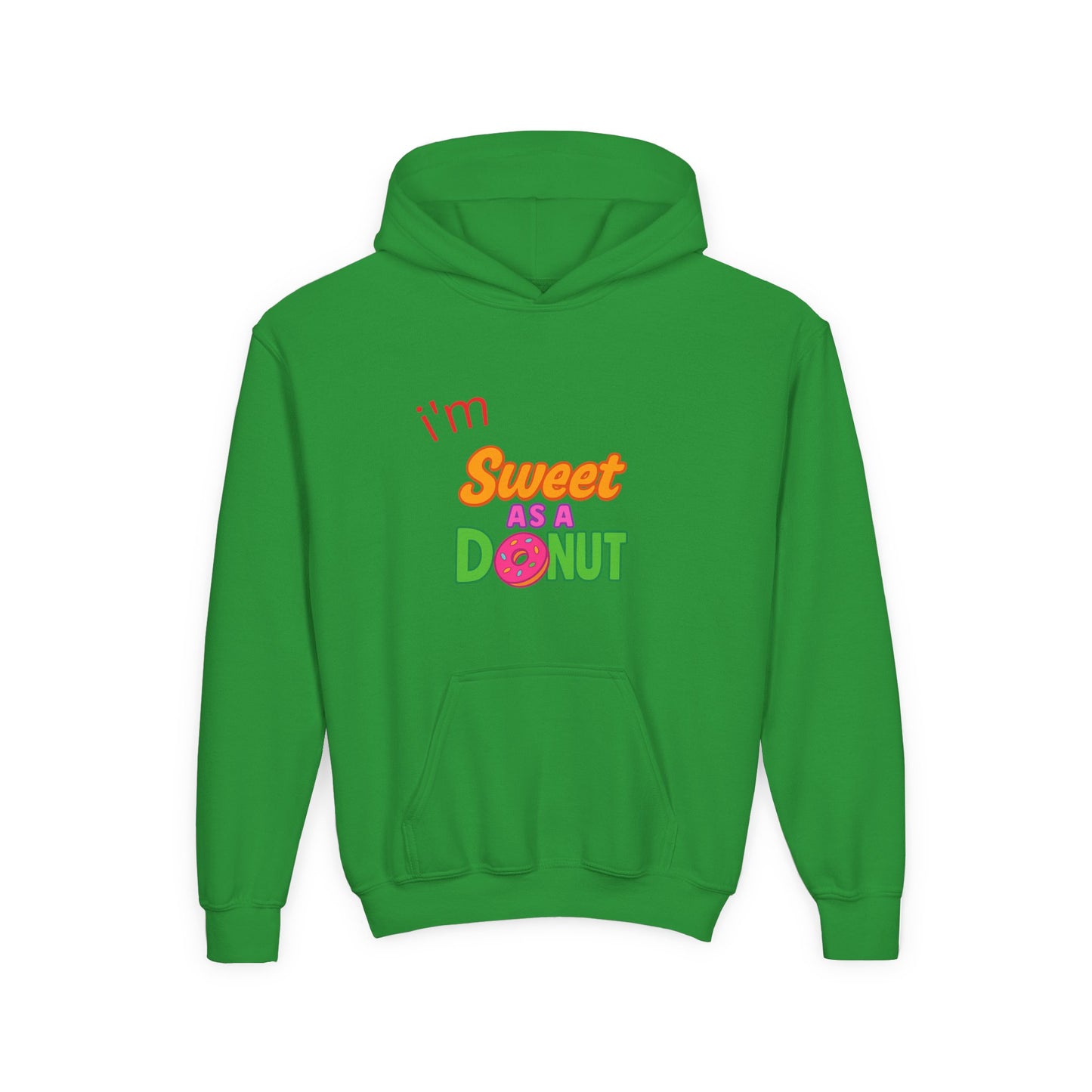 Youth Hooded Sweatshirt - Sweet as a Donut - Kids' Cozy Fashion, Birthday Gift, Cute Apparel, Fun Party Wear, Everyday Style