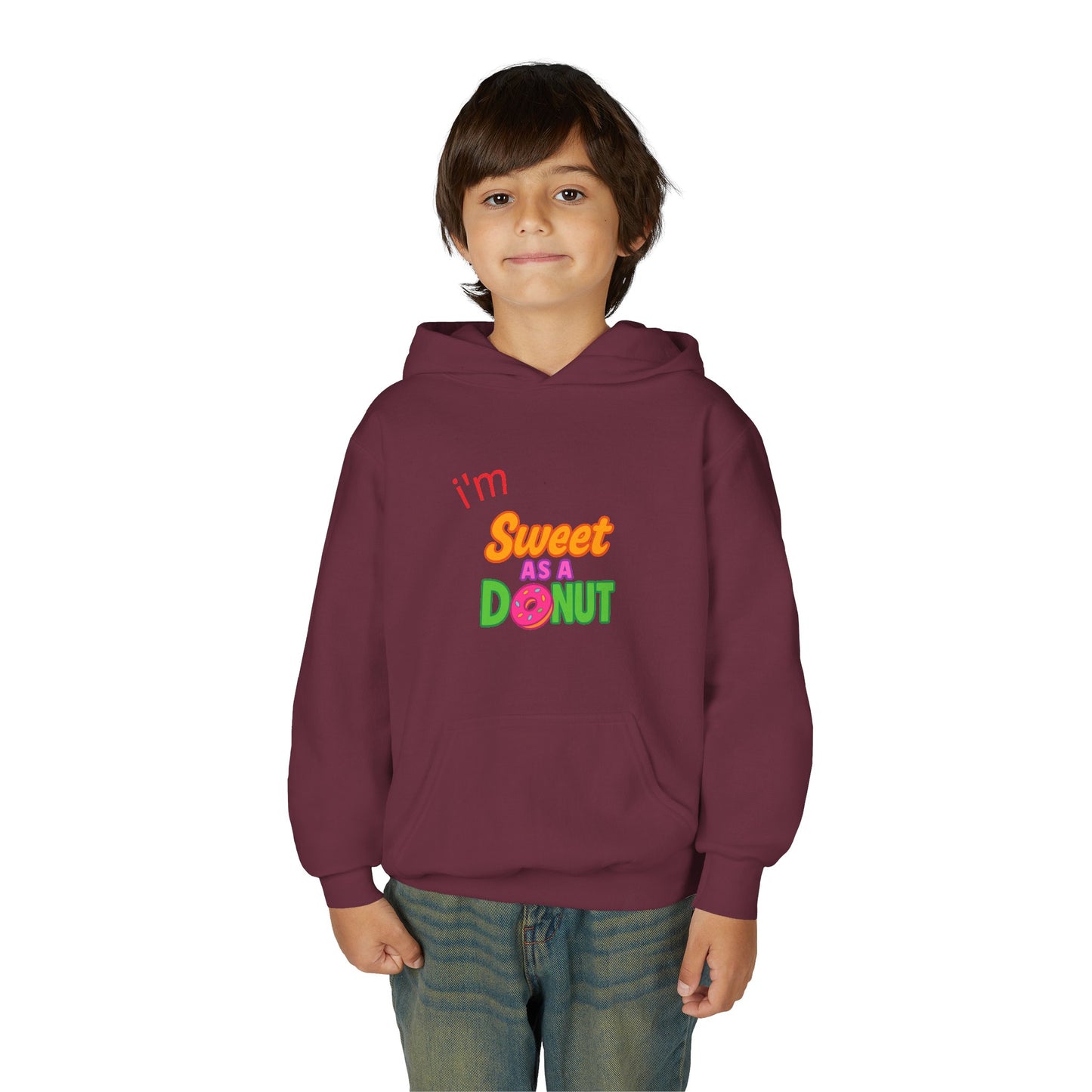 Youth Hooded Sweatshirt - Sweet as a Donut - Kids' Cozy Fashion, Birthday Gift, Cute Apparel, Fun Party Wear, Everyday Style