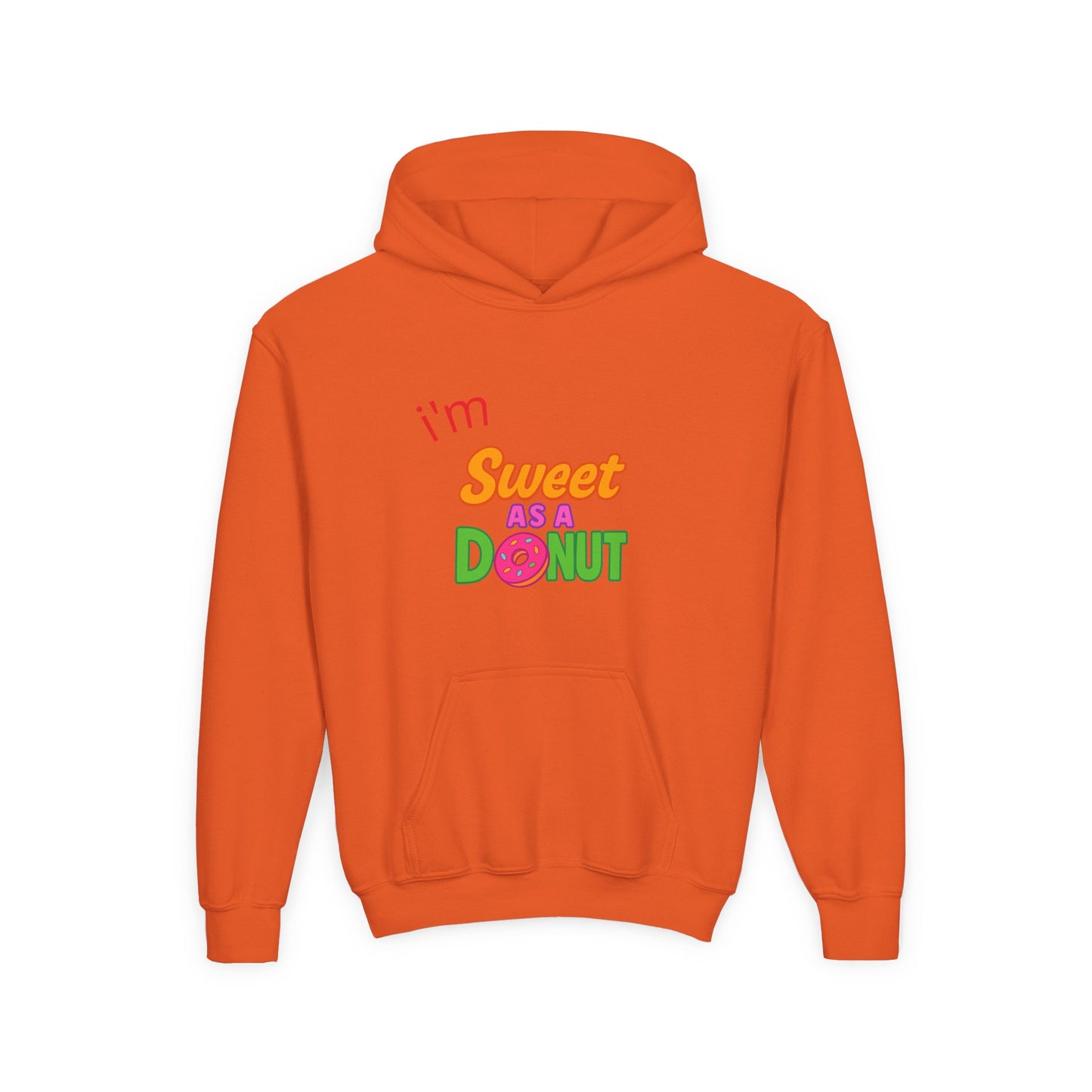 Youth Hooded Sweatshirt - Sweet as a Donut - Kids' Cozy Fashion, Birthday Gift, Cute Apparel, Fun Party Wear, Everyday Style