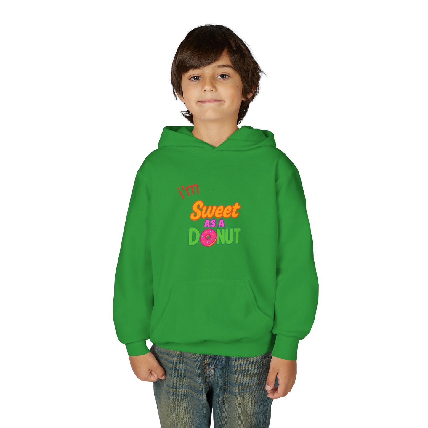 Youth Hooded Sweatshirt - Sweet as a Donut - Kids' Cozy Fashion, Birthday Gift, Cute Apparel, Fun Party Wear, Everyday Style