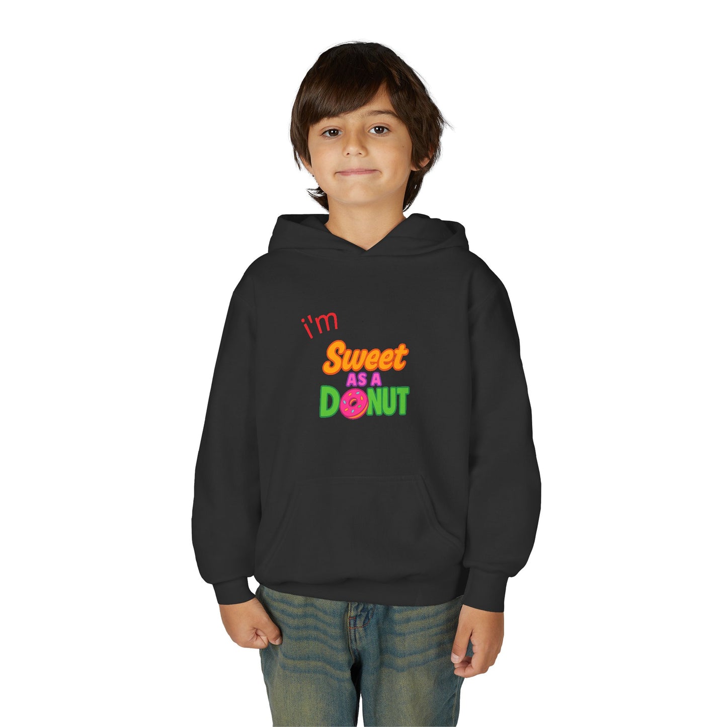 Youth Hooded Sweatshirt - Sweet as a Donut - Kids' Cozy Fashion, Birthday Gift, Cute Apparel, Fun Party Wear, Everyday Style