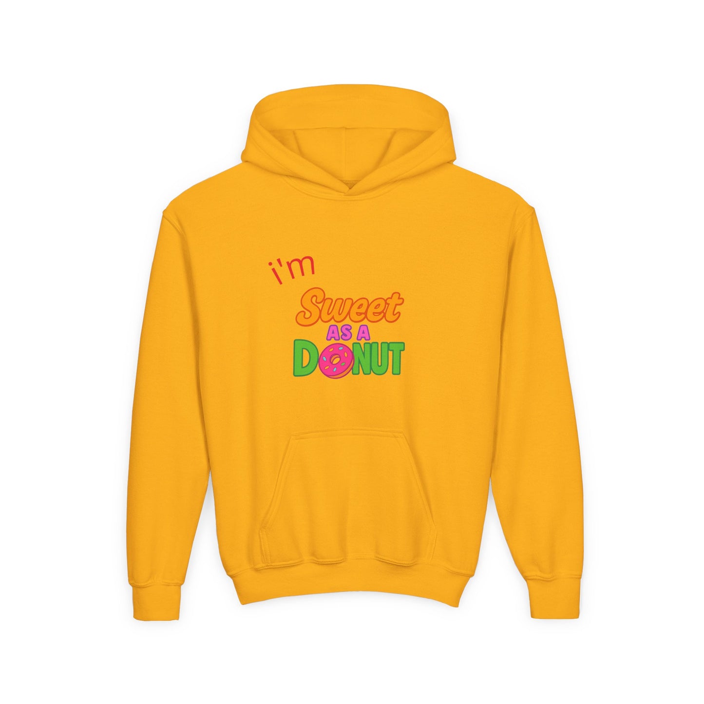Youth Hooded Sweatshirt - Sweet as a Donut - Kids' Cozy Fashion, Birthday Gift, Cute Apparel, Fun Party Wear, Everyday Style