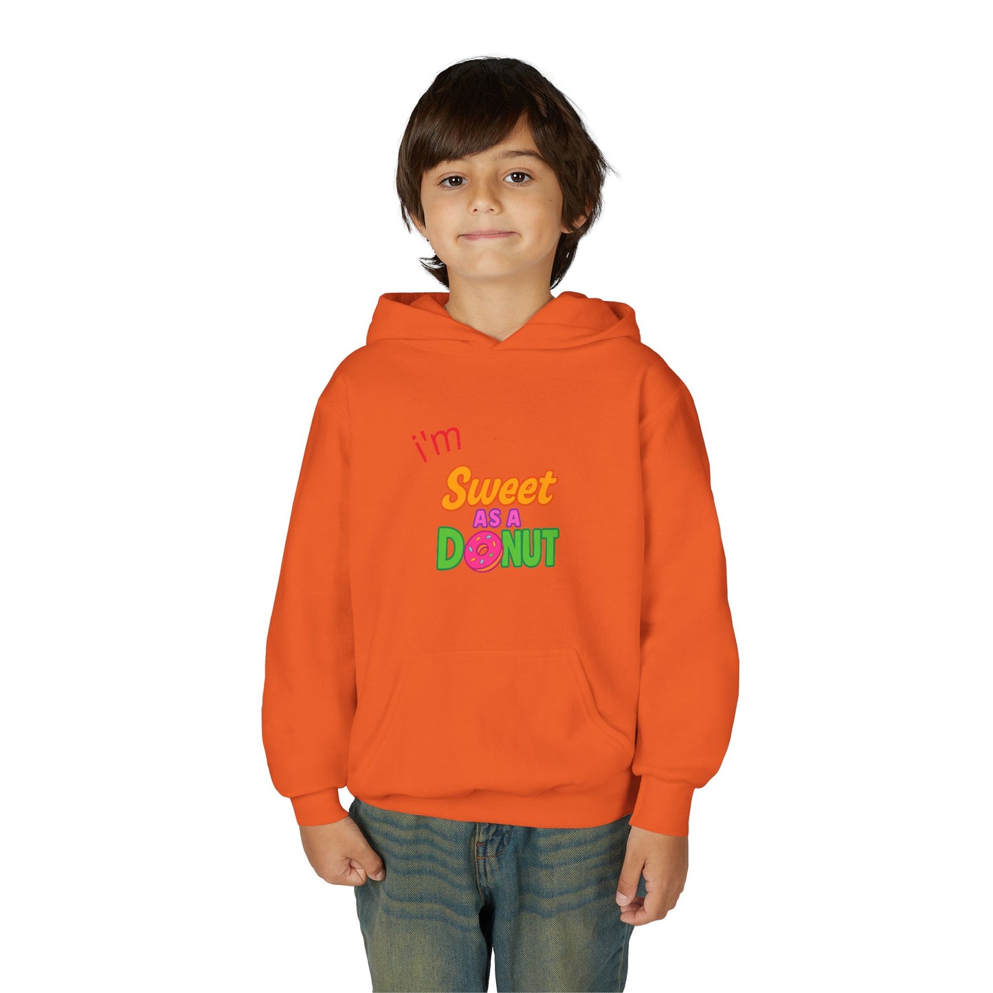 Youth Hooded Sweatshirt - Sweet as a Donut - Kids' Cozy Fashion, Birthday Gift, Cute Apparel, Fun Party Wear, Everyday Style