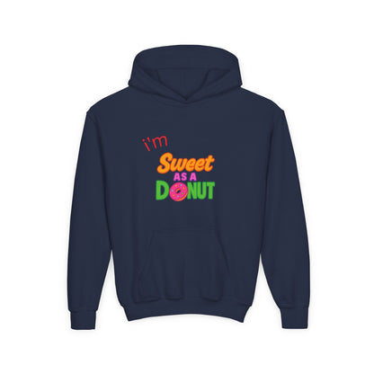 Youth Hooded Sweatshirt - Sweet as a Donut - Kids' Cozy Fashion, Birthday Gift, Cute Apparel, Fun Party Wear, Everyday Style