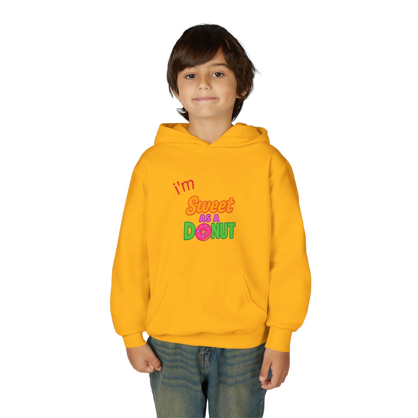 Youth Hooded Sweatshirt - Sweet as a Donut - Kids' Cozy Fashion, Birthday Gift, Cute Apparel, Fun Party Wear, Everyday Style