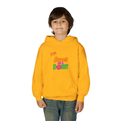 Youth Hooded Sweatshirt - Sweet as a Donut - Kids' Cozy Fashion, Birthday Gift, Cute Apparel, Fun Party Wear, Everyday Style