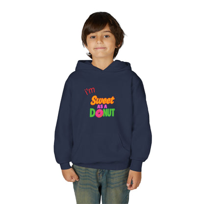 Youth Hooded Sweatshirt - Sweet as a Donut - Kids' Cozy Fashion, Birthday Gift, Cute Apparel, Fun Party Wear, Everyday Style
