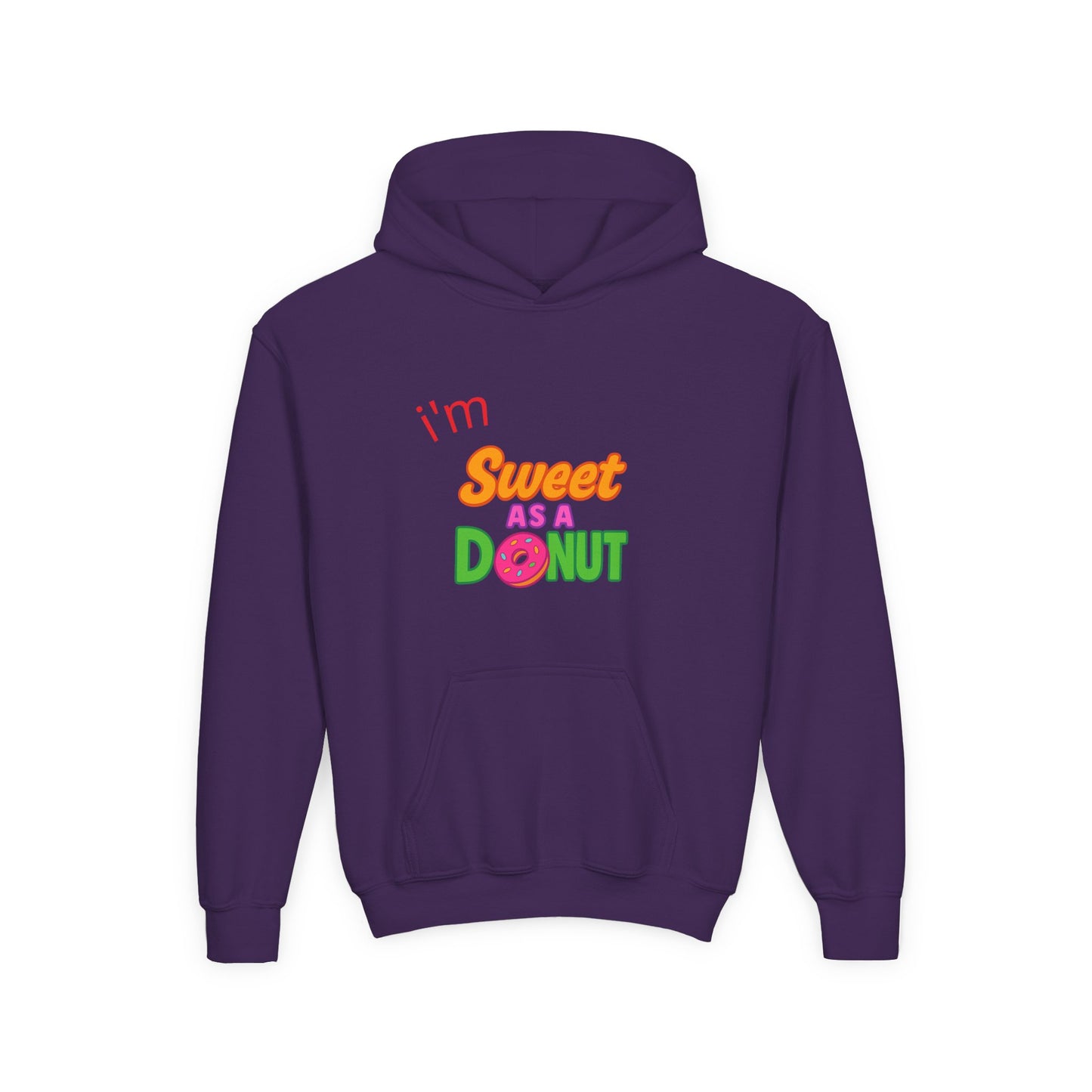 Youth Hooded Sweatshirt - Sweet as a Donut - Kids' Cozy Fashion, Birthday Gift, Cute Apparel, Fun Party Wear, Everyday Style