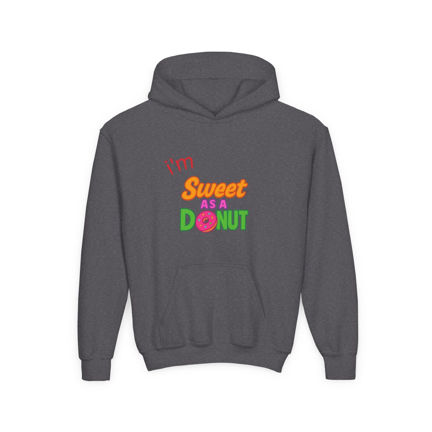Youth Hooded Sweatshirt - Sweet as a Donut - Kids' Cozy Fashion, Birthday Gift, Cute Apparel, Fun Party Wear, Everyday Style