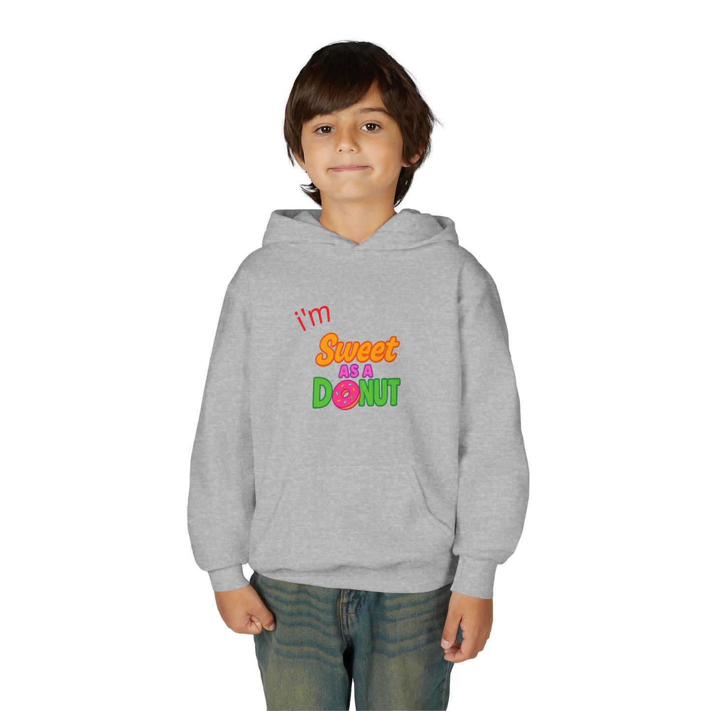 Youth Hooded Sweatshirt - Sweet as a Donut - Kids' Cozy Fashion, Birthday Gift, Cute Apparel, Fun Party Wear, Everyday Style