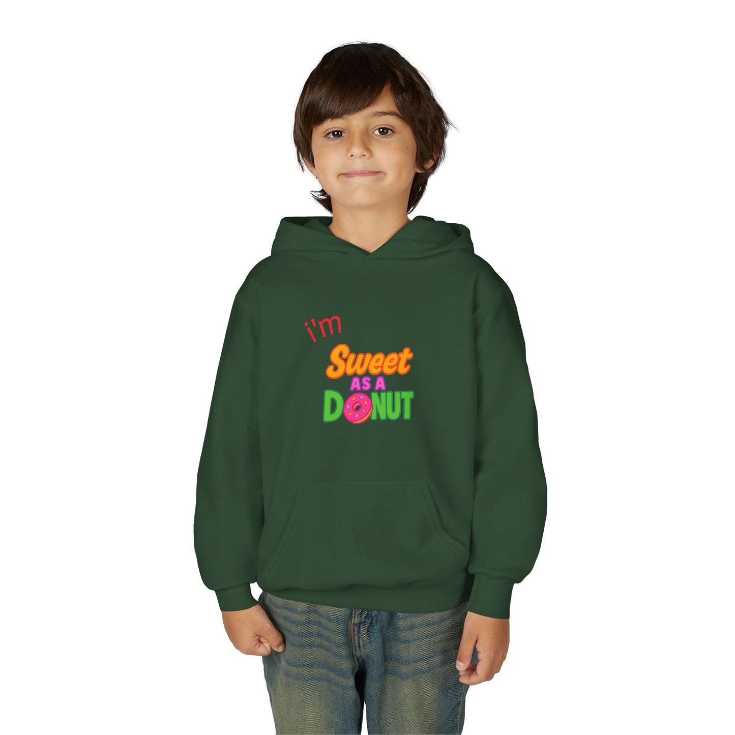 Youth Hooded Sweatshirt - Sweet as a Donut - Kids' Cozy Fashion, Birthday Gift, Cute Apparel, Fun Party Wear, Everyday Style