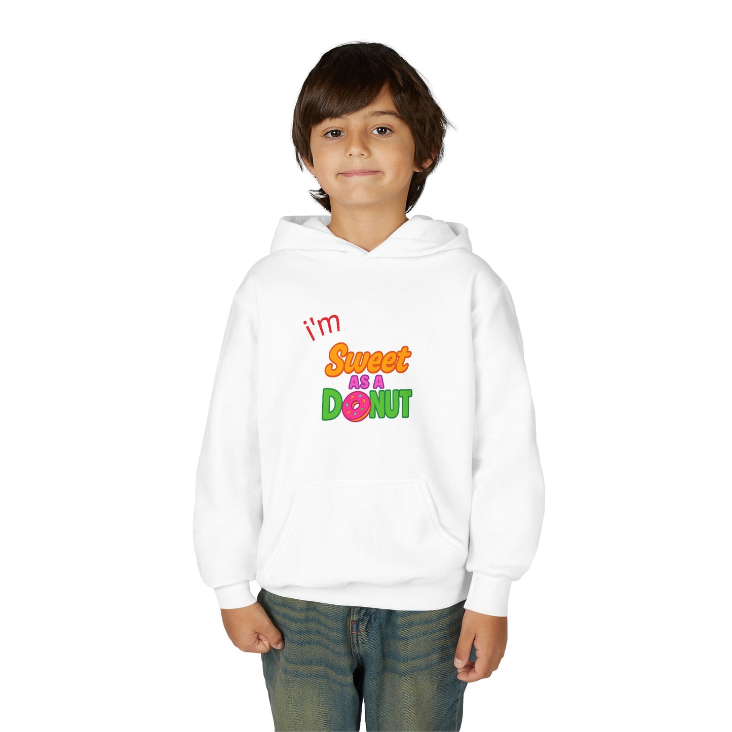 Youth Hooded Sweatshirt - Sweet as a Donut - Kids' Cozy Fashion, Birthday Gift, Cute Apparel, Fun Party Wear, Everyday Style