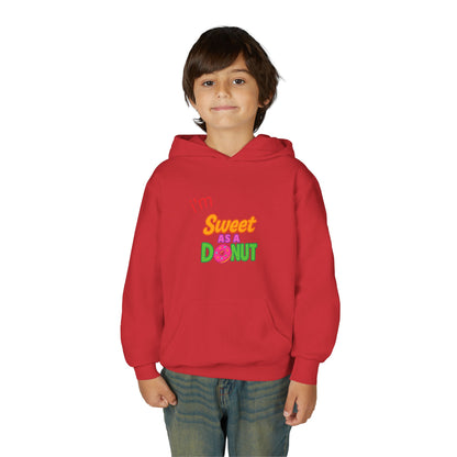 Youth Hooded Sweatshirt - Sweet as a Donut - Kids' Cozy Fashion, Birthday Gift, Cute Apparel, Fun Party Wear, Everyday Style