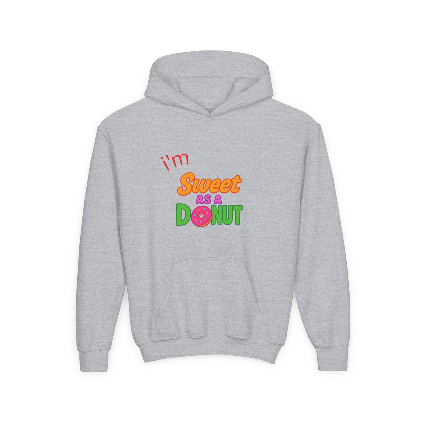 Youth Hooded Sweatshirt - Sweet as a Donut - Kids' Cozy Fashion, Birthday Gift, Cute Apparel, Fun Party Wear, Everyday Style