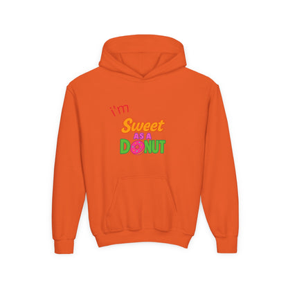 Youth Hooded Sweatshirt - Sweet as a Donut - Kids' Cozy Fashion, Birthday Gift, Cute Apparel, Fun Party Wear, Everyday Style